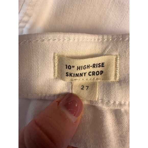 MADEWELL Women's White Button Closure High-Rise Skinny Jeans - Picture 5 of 6